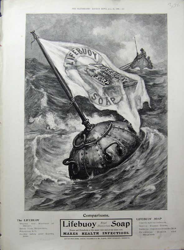 Original Old Antique Print 1900 Advertisement Lifebuay Soap Royal Disinfectant