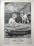 Original Old Antique Print 1900 Advertisement Swan Soap Bath Lever Brothers Dog
