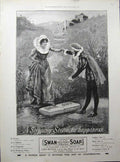 Original Old Antique Print 1900 Advertisement Swan Soap Lever Brothers Romance