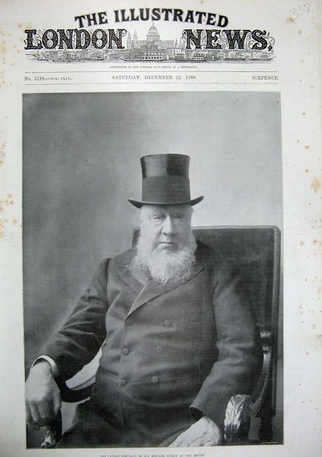 Original Old Antique Print 1900 Portrait Mr Kruger Hague Man Photograph 20th