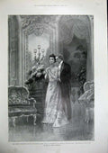 Original Old Antique Print 1900 George Alexander Fay Davis Theatre James Wisdom