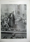 Original Old Antique Print 1900 General Election Henry Campbell Bannerman James