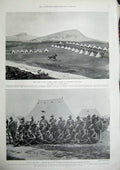Old Antique Print 1900 War Camp Royal Irish Lancers Transvaal Dublin Army 20th