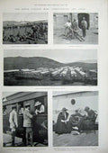 Original Old Antique Print 1900 South African War Ceylon Gun Railway Grosvenor