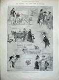 Original Old Antique Print 1900 Prince Wales Smithfield Cattle Show Rothschild