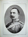 Original Old Antique Print 1900 War Siers South Africa Earl Albemarle Colonel