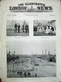 Old Antique Print 1900 Naval Manoeuvres Duke York Ships War Forecastle 20th