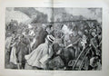 Original Old Antique Print 1900 Holidays London Terminus Railway Train Station