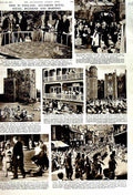 Old Vintage Print 1951 England Queen King Haakon Rochester Dunster Castle 20th