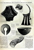 Old Vintage Print 1951 African Bronzes Bowl Midigue Archaeology Objects 20th