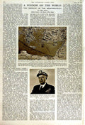 Original Old Vintage Print 1951 Naval Commander Admiral Robert Carney Map Sea