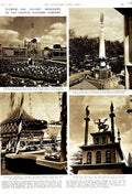 Old Vintage Print 1951 Festival Pleasure Gardens Fountain Piazza Flowers 20th
