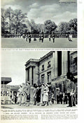 Original Old Vintage Print 1951 Royal Military Grenadier Guards Queen Elizabeth