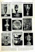 Old Vintage Print 1951 Sport Wightman Cup Ashes Galia Curtis Queen Trophy 20th