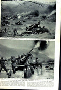 Original Old Vintage Print 1951 American Self-Propelled Guns Korea War Chinese