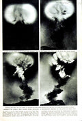 Original Old Vintage Print 1951 Atomic Explosion Smoke Las Vegas America Nevada