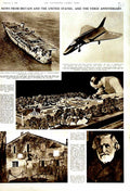 Old Vintage Print 1951 Aircraft Carrier Ship Independence War Jet Verdi 20th
