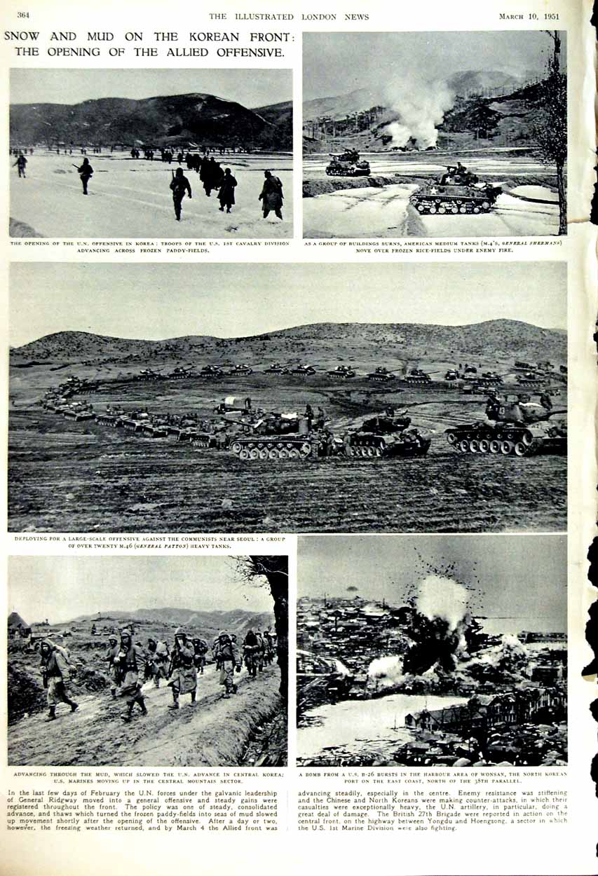 Original Old Vintage Print 1951 British People Harding Novello Herod Korea War