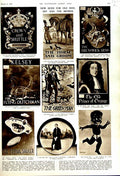 Antique Old Print 1951 Signs Inns Brewer Green Man Gide Street Keller Men 20th