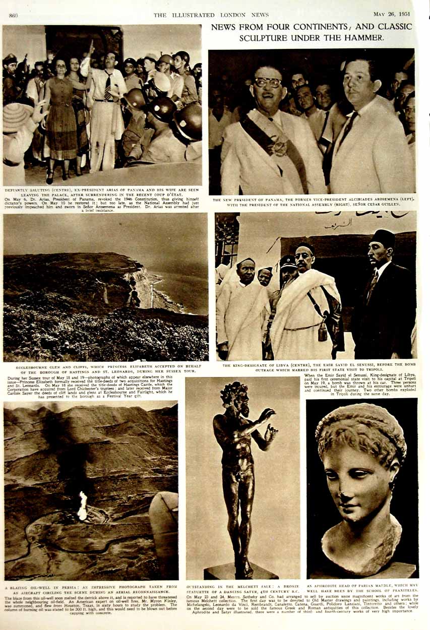 Antique Old Print 1951 Royal Observatory Solar Disturbance Sunspot Persia 20th