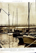 Old Vintage Print 1951 Telecinema Pavilion London Boats Bank Exhibition 20th