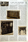 Old Vintage Print 1951 Art Courbet Paintings Oak Chest Furniture Table 20th