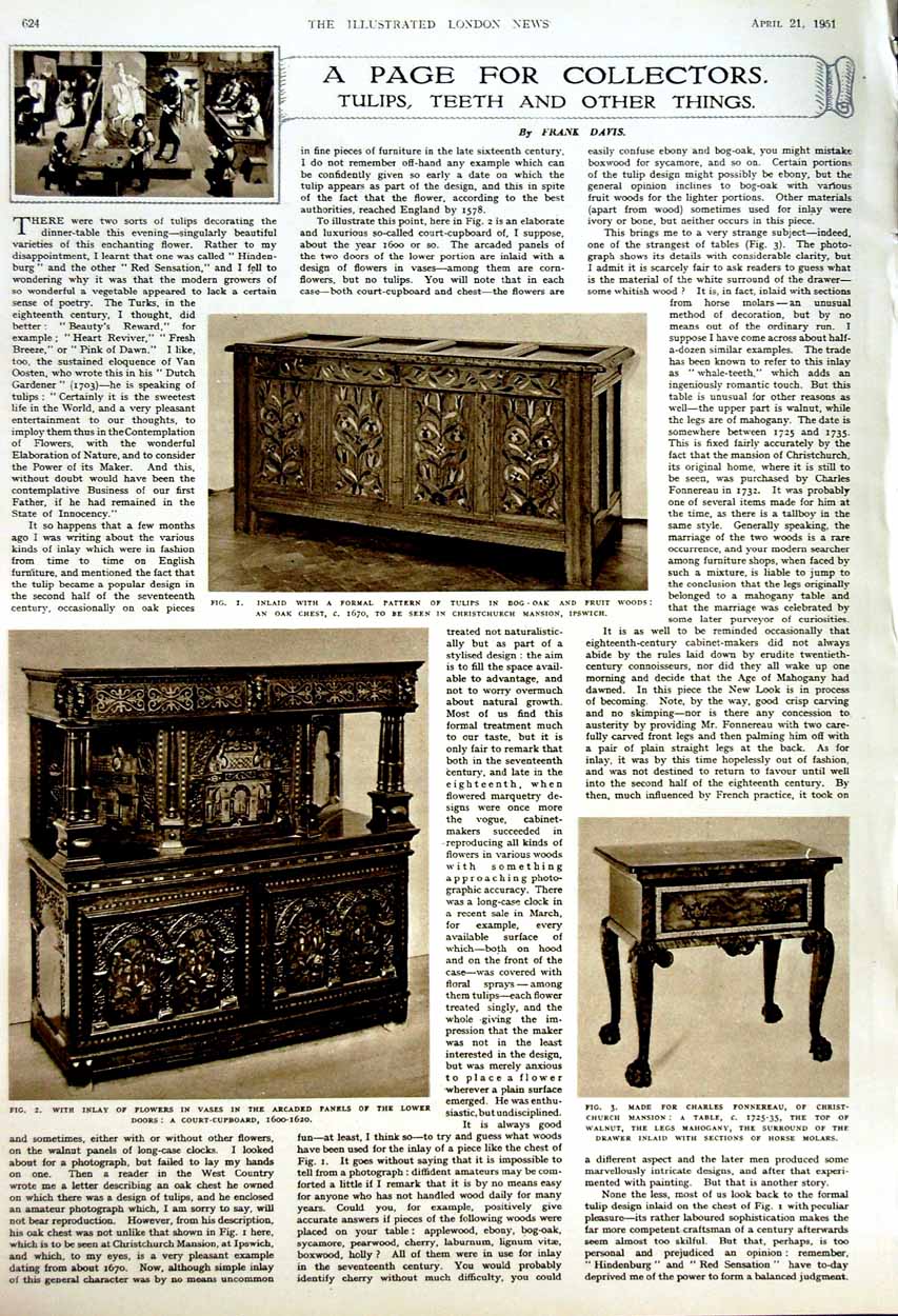 Old Vintage Print 1951 Art Courbet Paintings Oak Chest Furniture Table 20th