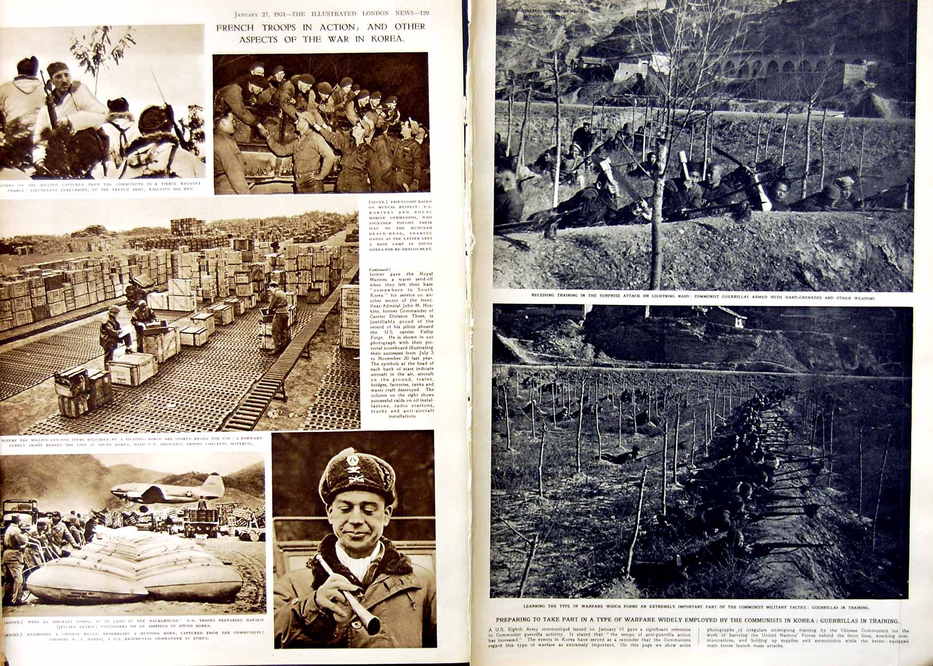 Antique Old Print 1951 Korea War Manchuria Chinese Communists Vultee Bomb 20th