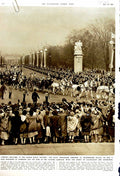 Antique Old Print 1951 London Buckingham Palace King Denmark Queen Ingrid 20th