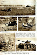 Old Vintage Print 1951 War Tank Ubiquitous Jeep French Army Grasse Ships 20th