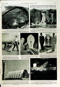 Old Vintage Print 1950 Lava Mauna Loa Volcano Nissen Hut Bristol Church 20th