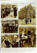 Original Old Vintage Print 1950 Princess Margaret Canterbury Edmund'S School