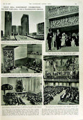 Original Old Vintage Print 1950 Oslo Norway Thanksgiving Cathedral King Haakon