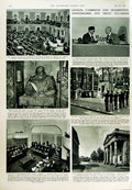 Original Old Vintage Print 1950 London Council Chamber Downing College Pakistan