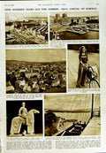 Original Old Vintage Print 1950 Oslo Norway Haardraade Harbour Railway Fjord