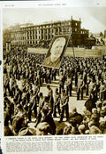 Old Vintage Print 1950 Hitler Germany Youth Organisation Berlin Banners 20th