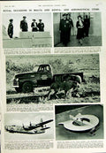 Old Vintage Print 1950 Malta Princess Elizabeth Dias Lions Kenya Aircraft 20th