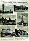 Original Old Vintage Print 1950 Osaka Japan Francisco Bridge Washington Lincoln