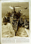 Old Vintage Print 1950 Battle Ship Missouri Chesapeake Bay Point Comfort 20th