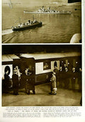 Original Old Vintage Print 1950 France President Auriol Ship Vanguard Train