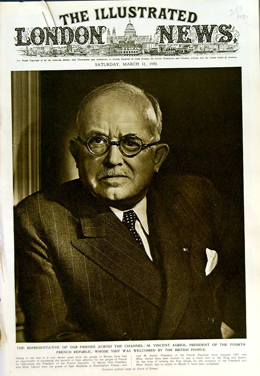 Original Old Vintage Print 1950 Vincent Auriol French President Coarse Fishing