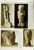 Original Old Vintage Print 1950 Archaeology Statue Sculpture Amman Iron Age
