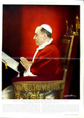 Old Vintage Print 1950 Portrait Pontiff Holiness Pius Japanese Bu-Gaku 20th