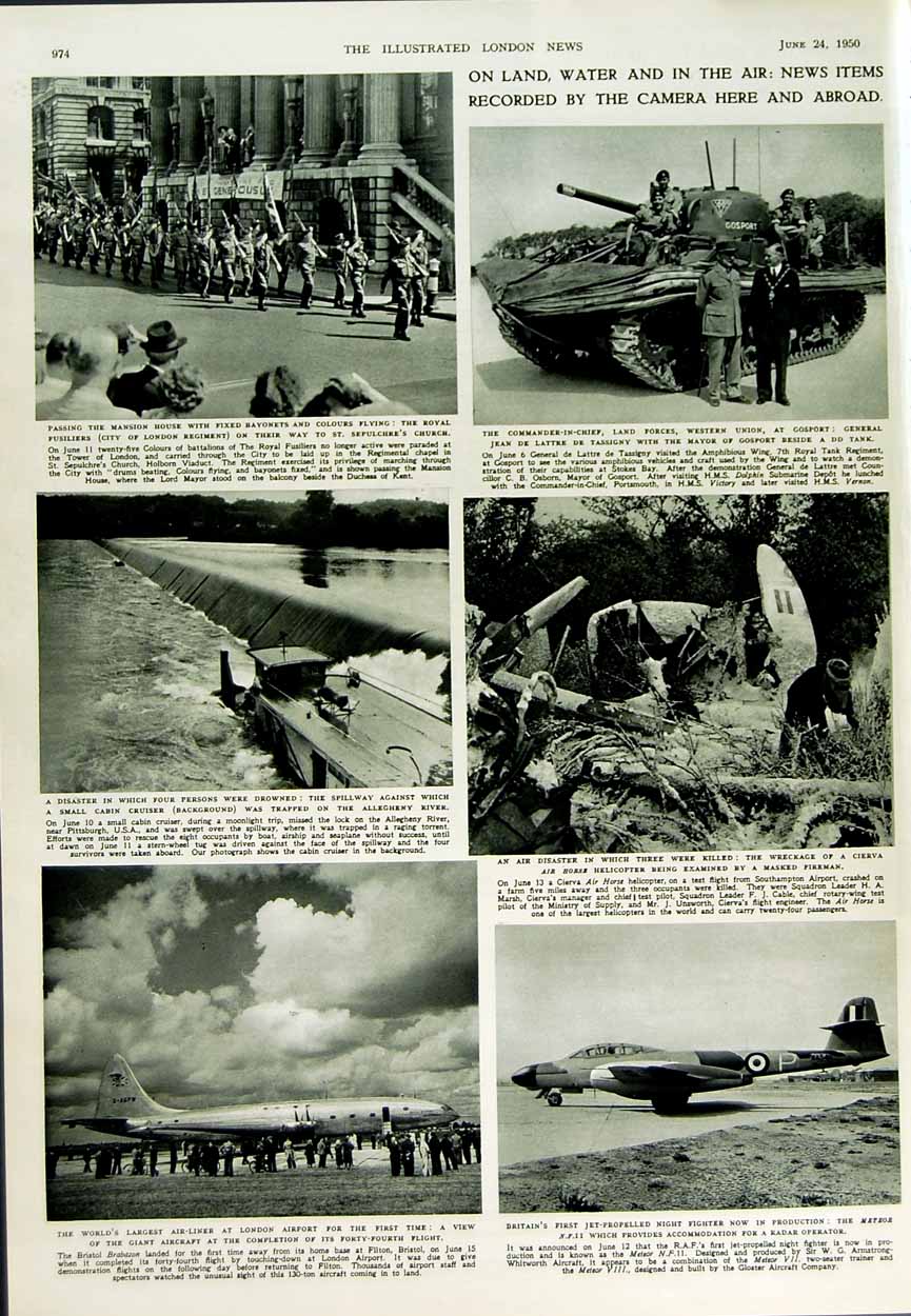 Old Vintage Print 1950 Queen Mary Elsinore Rome Prince Denmark Air-Liner 20th