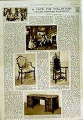 Original Old Vintage Print 1950 Army Dogs Lubeck Siers English Furniture Chair