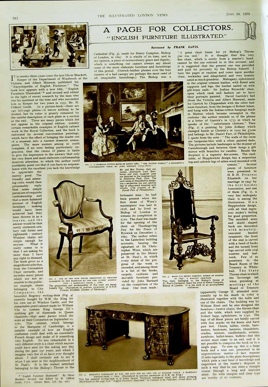 Original Old Vintage Print 1950 Army Dogs Lubeck Siers English Furniture Chair