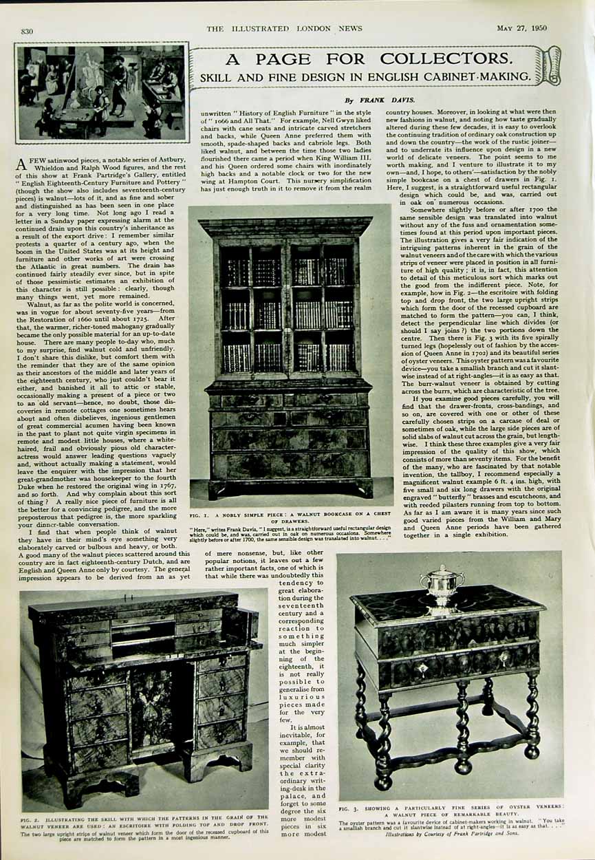 Old Vintage Print 1950 Fuhrer Manitoba Winnipeg Berlin Cabinet Furniture 20th