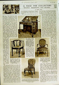 Old Vintage Print 1950 Kenya Baringo Suk Warriors Walnut Mahogany Chair 20th