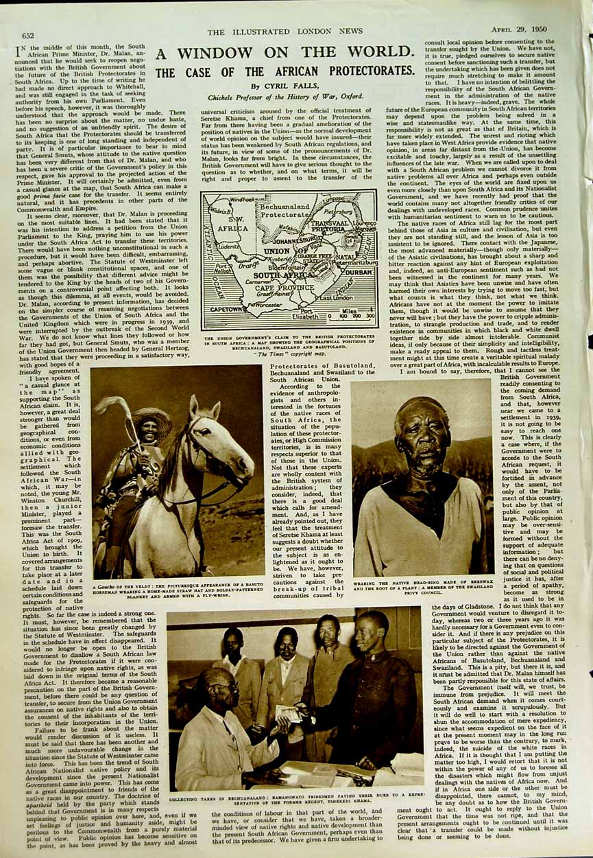 Old Vintage Print 1950 Rector Andrew'S University Scotland Africa Khama 20th