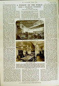 Antique Old Print 1950 Ship Truculent Submarine Bank England Reading Room 20th